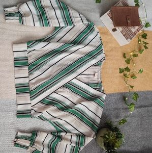 Striped V-neck Crop top